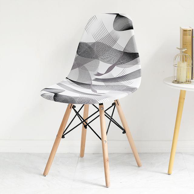 

1 2 4 6 Pieces Printed Chair Cover Shell Shape Seat Protector Elastic Space-saving Size Chair Protector Slipcover For Home Use Decoration 1 Piece