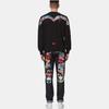Evisu Letter Logo Cartoon Pattern Printed Pullover Round Neck Sweatshirt Unisex sweatshirt Black 2ESMOM2SW450XXCT