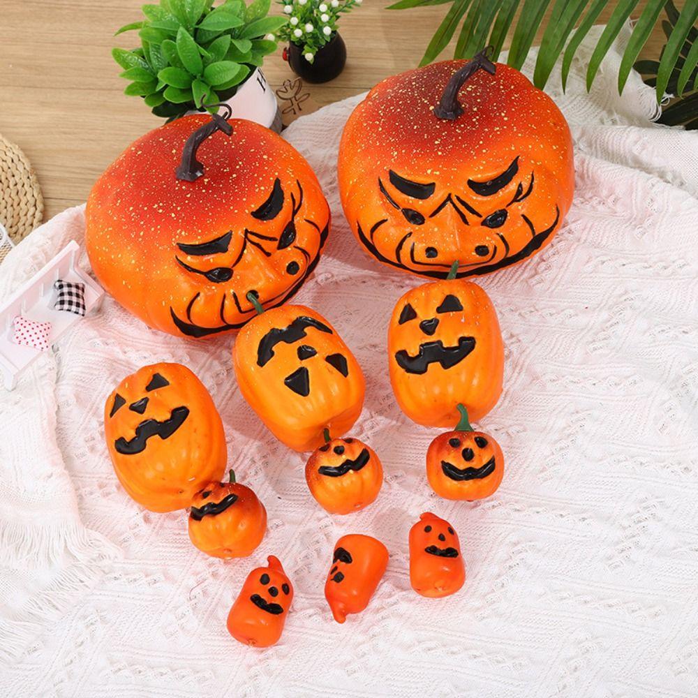 Cartoon Artificial Pumpkins Ornament DIY Handmade Craft Fake Pumpkins Model Thanksgiving