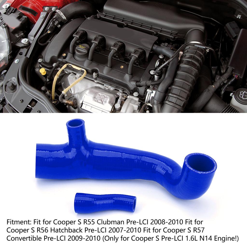 Silikon-Ansaugschlauch-Rohr-Kits für Cooper S R55 R56 R57 Pre-LCI 1.6L N14 2007 bis 2010 Blau