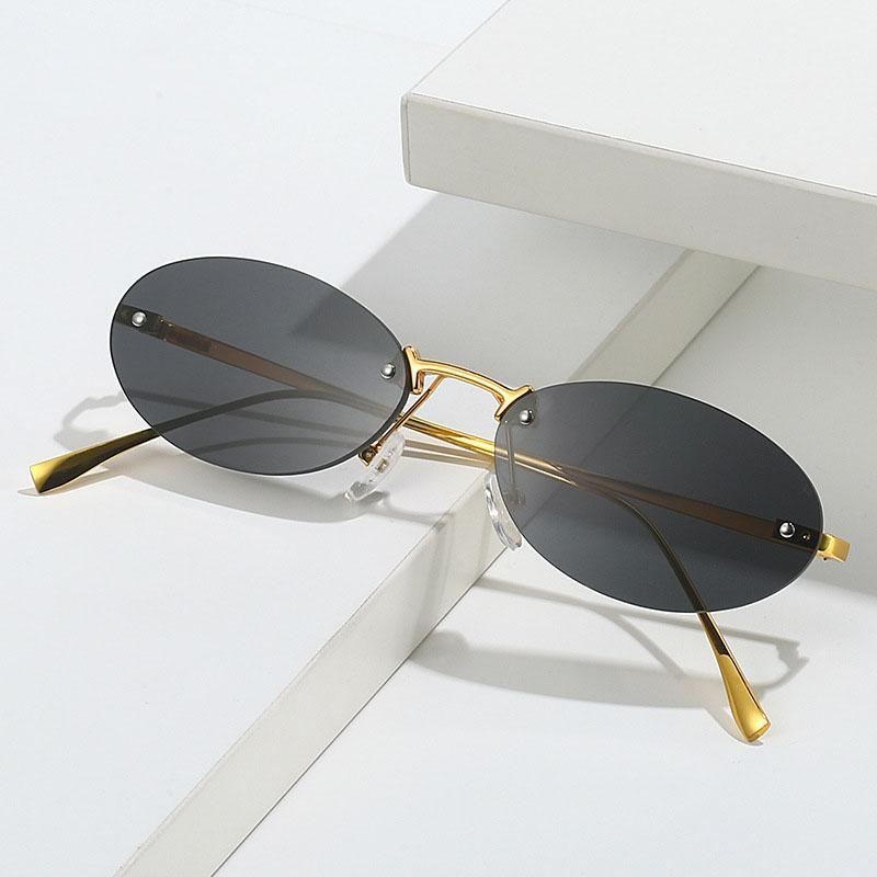 Oval Shape Women Sun Glasses European American Style Y2K Stylish Sunglasses for Women Vintage Retro Female Sunglass