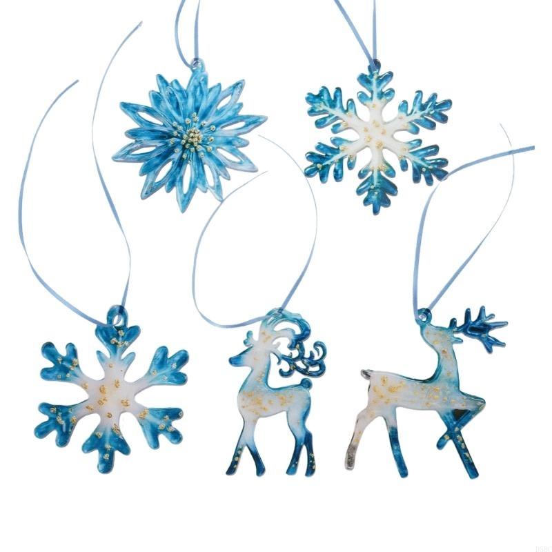 1 Piece Christmas Holiday Ornament Reindeer Snowflake Resin Waterproof Easy Install Suitable Various Themes Decors