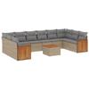 VidaXL Garden Lounge Set with Cushions 11 Pcs, Patio Sofas, Furniture Set, Outdoor Terrace Furniture, Beige 3260414