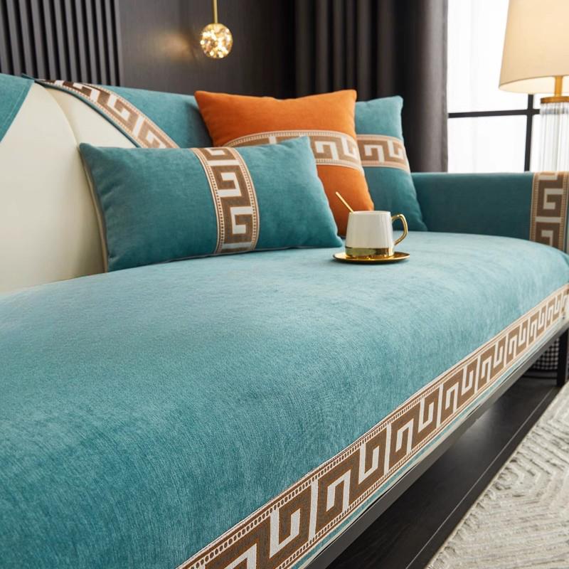Chinese Lace Chenier Sofa Cushion All Season Universal Anti Slip Sofa Cover Living Room Decoration Couch Mat Cover Towel