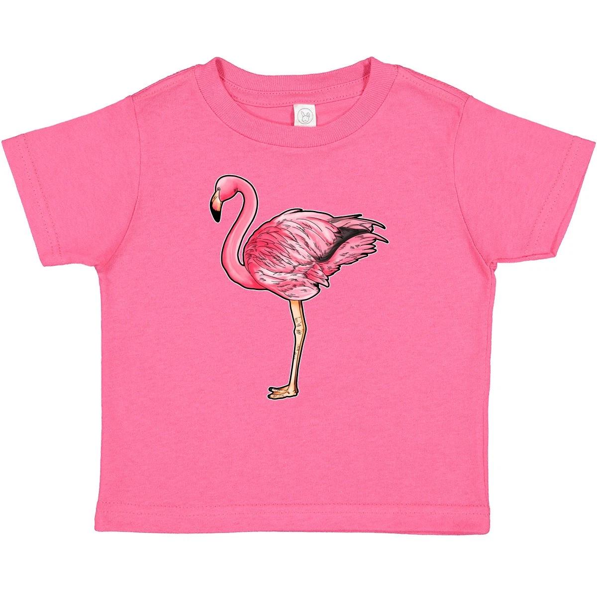 Inktastic Pink Flamingo Baby kids boys T-Shirt Animals Flamingos Animal Illustration Bird 110