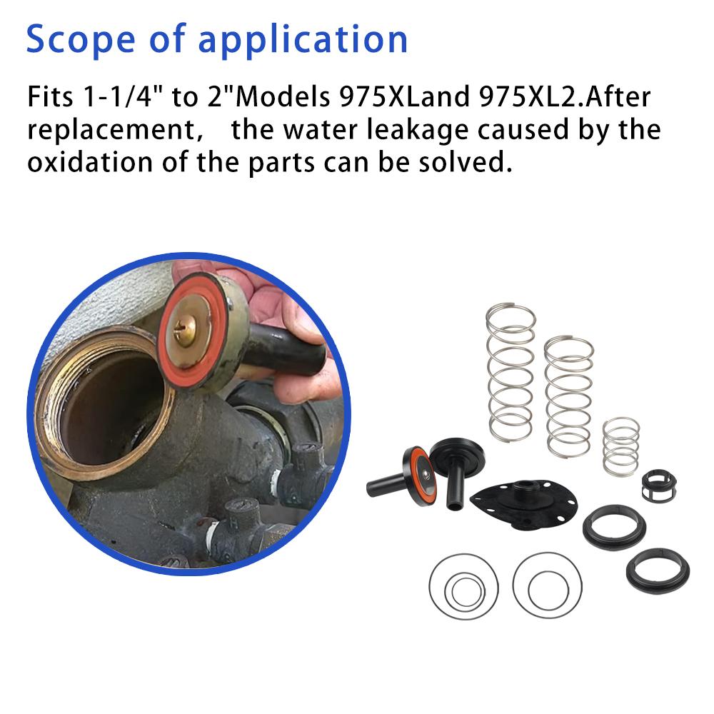 1-1/4"-2" Complete Backflow Repair Kit Fits for Zurn Wilkins 975XL/975XL2 Backflow Preventer Built-in Components Repair Set