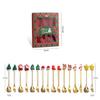 4 Unids / set Regalo de Navidad Cucharas de Café de Acero Inoxidable Decoración de Mesa de Navidad para el Hogar Cuchara de Postre Tenedor de Fruta Cuchara Alce Juego de Cubiertos de Árbol de Navidad