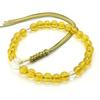 Unisex Kyoto Buddhist Prayer Beads, 27 Beads, Pure Amber, Silk Braided Cord, Acrylic, Suitable for All Sects, Informal, Jodo Shinshu Buddhist,