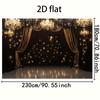 2D Golden Chandelier Backdrop Black Curtain Wedding Reception Photography Background
