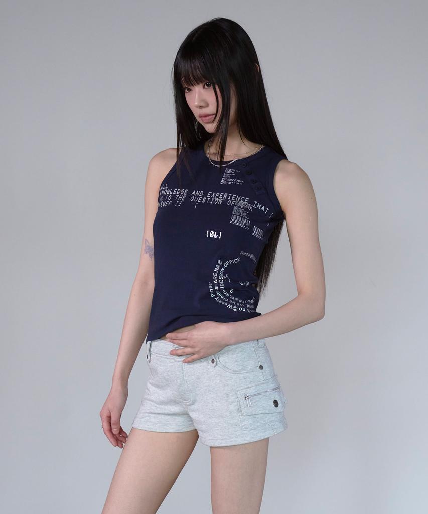 PRENDA Fragmented Log Tank Navy
