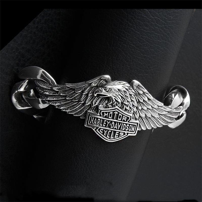 Nowy Styl Mody Orzeł Harley Motocykl Wykwintny Styl Biżuteria Retro Bransoletka