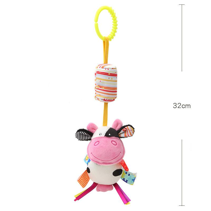 New Baby Rattles Bell Toy Soft Stuffed Animal Rattle Hand Grip Toys Pendant Stroller Crib Bed Teether Hanging Toy 0-24 Months