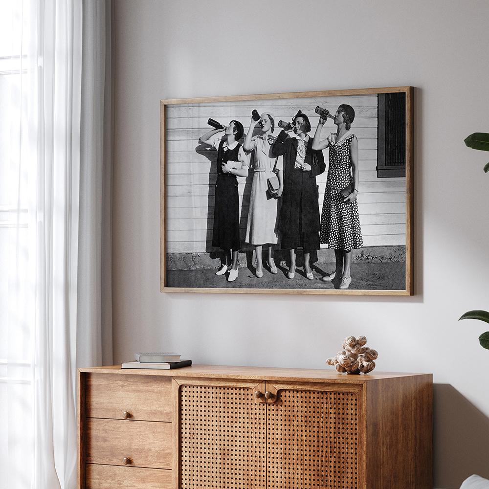 Vintage Beer Wine Drinking Poster Prohibition Bar Black White Photography Canvas Painting Wall Pictures Living Room Home Decor