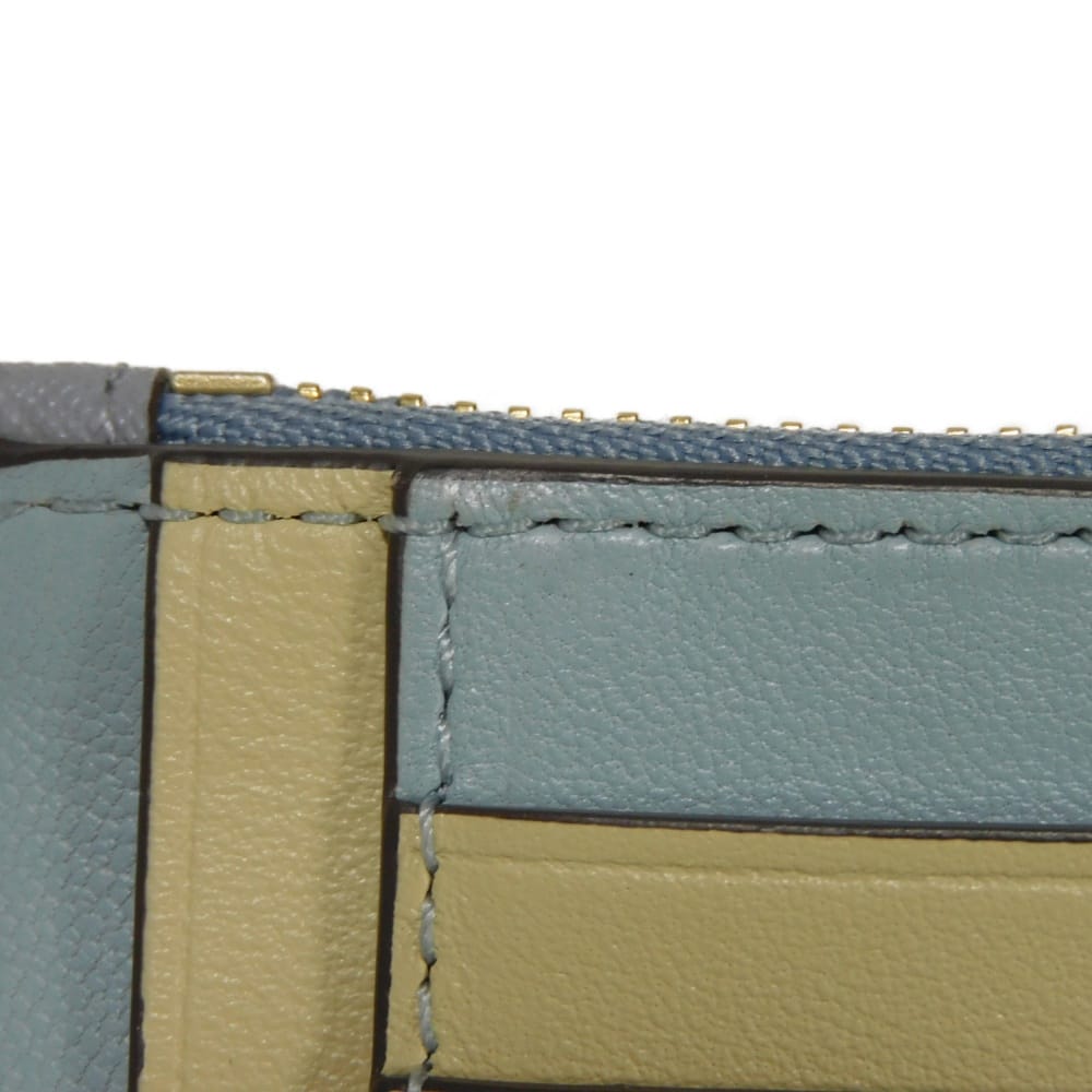 Used Robinson Fragment Case 10833, 79423, 7943, Saffiano Card Case with Double T Logo, Multicolor, Unisex from Japan