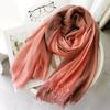 Unisex Design Thin Fabric Cotton Scarf Soft Texture Simple Long Shawl Elegant Versatile Hijab Scarf Cold Protection