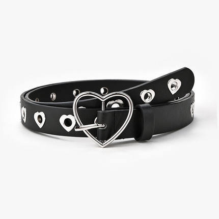 Love Corn Buckle Decorative Belt Women's Decorative Waist Versatile Women's Fashion Peach Heart Buckle Hollow Simple Trend