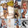 Pinup Bikini Girl Metal Tin Signs Wall Decoration Plaque Vintage Art Poster Iron Painting for Man Cave Home Cafe Garden Club Bar