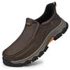 Men's Spring Loafers - Outdoor Casual Hiking, Thick Sole, Wear-Resistant, Slip-On Leather Shoes