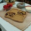 Plate Wooden Board Bamboo Plate Compartments For Snacks Dishes Cakes