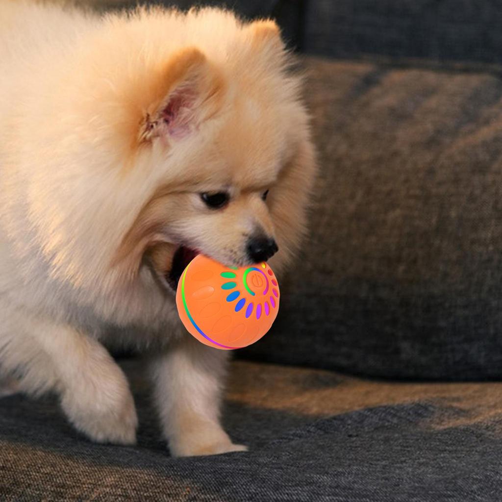 Interactive Dog Ball Toy Moving Ball, USB Rechargeable with Colorful Light Pet Automatic Rolling