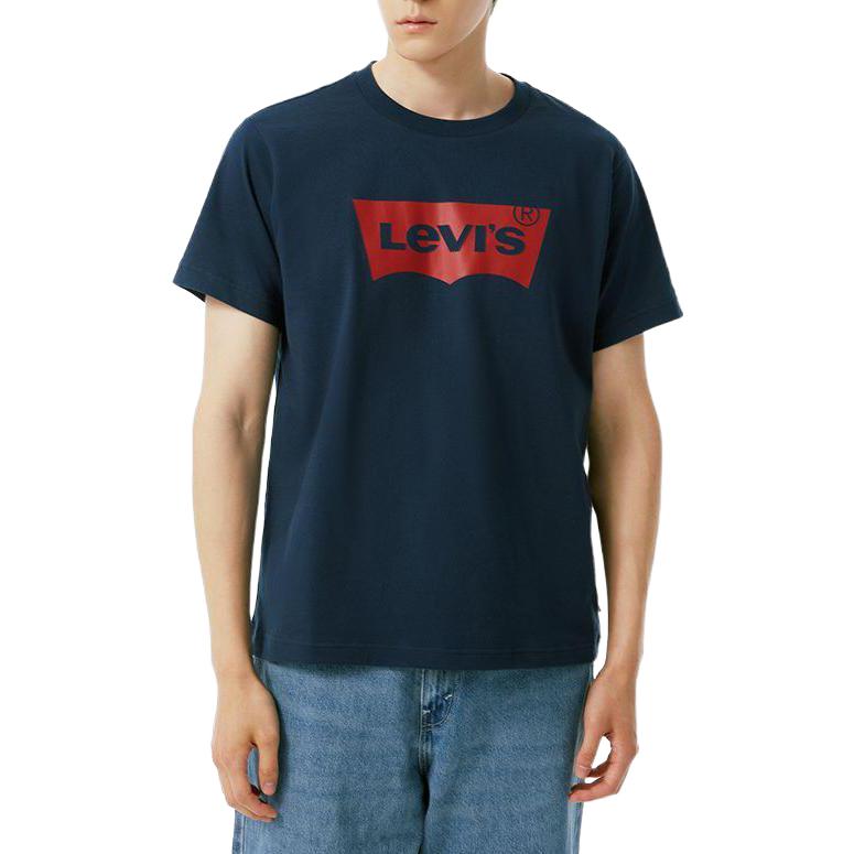 Camiseta de Manga Corta con Cuello Redondo y Estampado del Logo Levis para Hombre Camisetas Azul A4391-0009