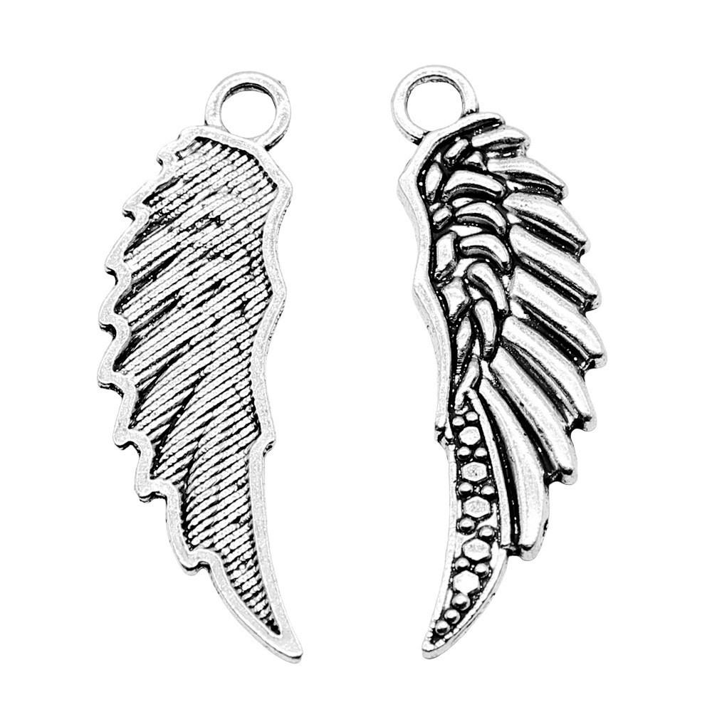 Feather Wing Charms Antique Alloy Pendants For Bohemian Jewelry Making