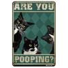 Retro Cat Coffee Metal Tin Sign Vintage Kitchen Signs Wall Decor Because Murder Is Wrong Funny Signs Bar Decorations Art Poster