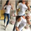 Trendy Women Short Sleeve Off Shoulder Lace Splice Blouse With Comfortable Fit