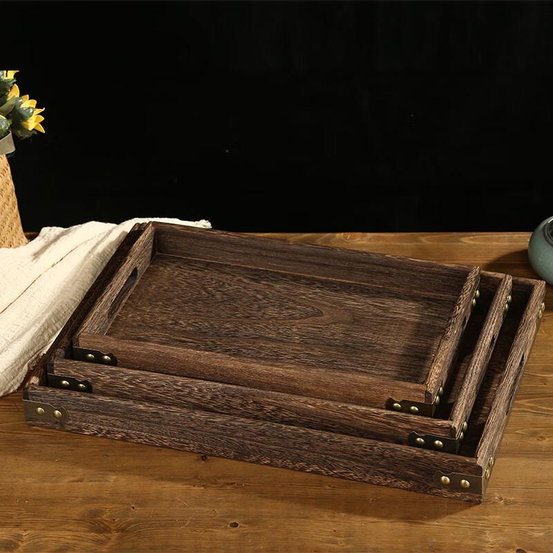 Diruien Small Rustic Paulownia Wood Serving Tray