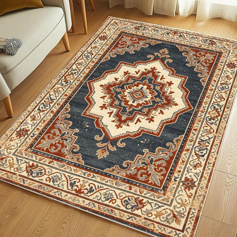 Light Luxury Retro Persian Carpet Soft Anti slip Washable Floor Mat Living Room Bedroom Study Home Decoration
