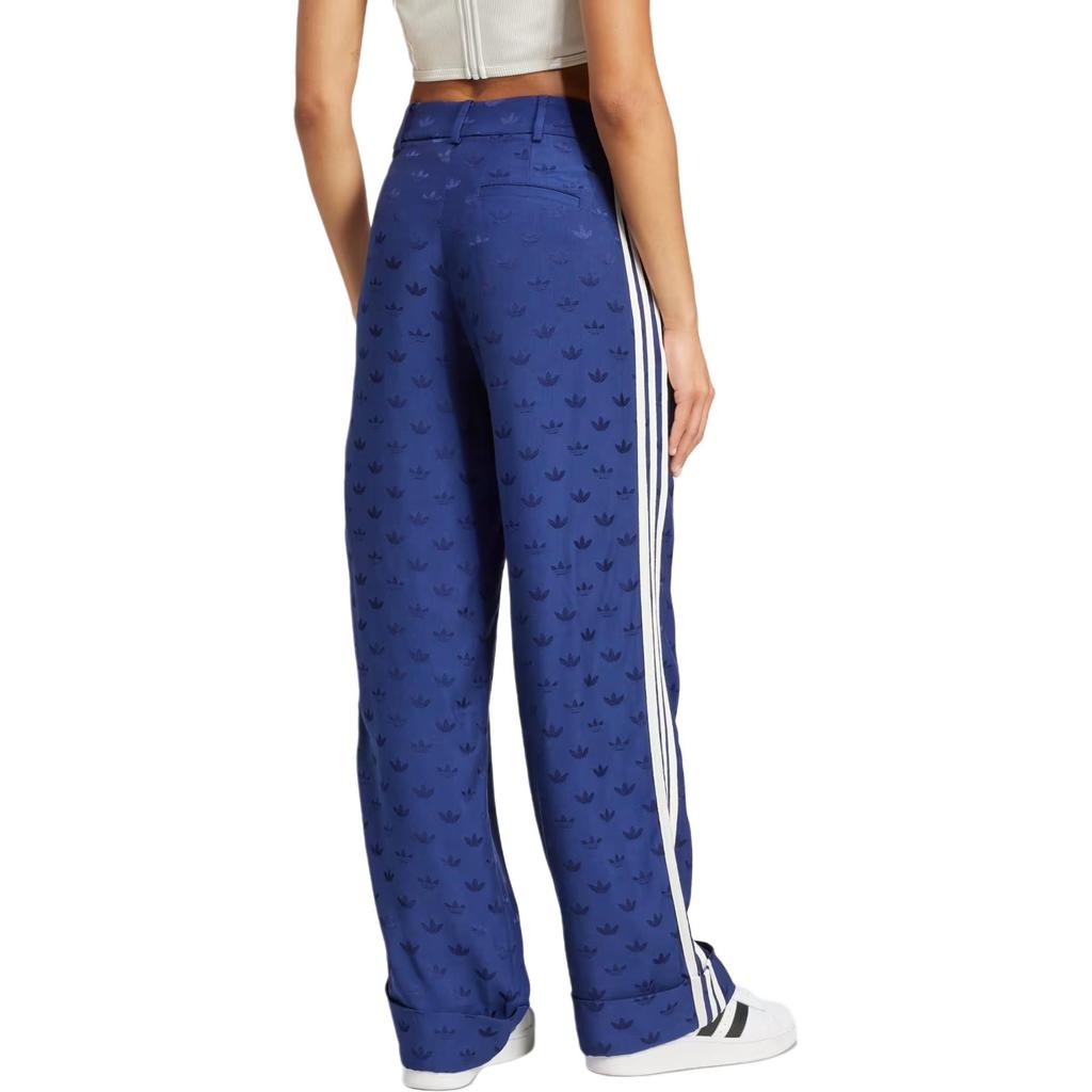 adidas Oryginalne PREMIUM TKANE DŻAKARDOWE SPODNIE DRESOWE Dzianinowe Spodnie Dresowe Damskie Ciemnoniebieskie IX0938