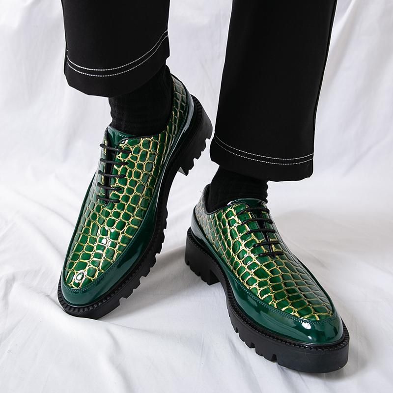 British Designer New Men's Pointed Height Increasing Oxford Shoes Male Wedding Dress Homecoming Formal Wedding Footwear