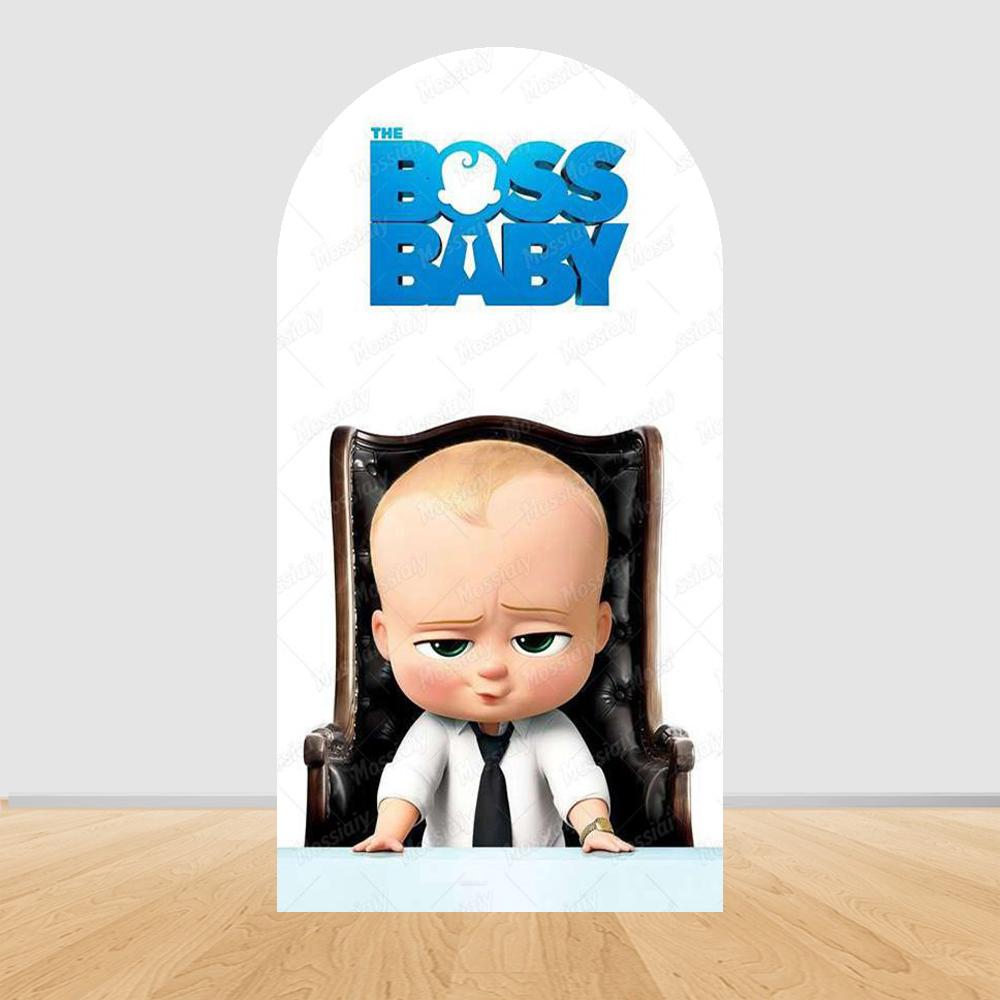 Šťastné narozeniny Boss Baby Oblouk Pozadí Kryt Klučičí Narozeniny Miminkovská Oslava Dekorace Fotografické Pozadí Rekvizity