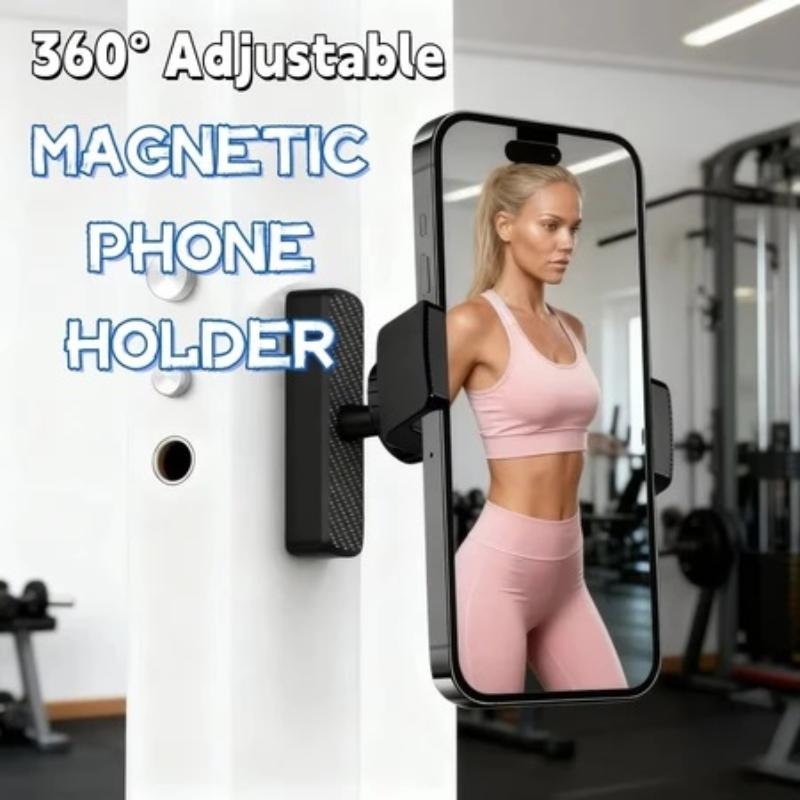 360° nastavitelný magnetický držák na telefon do posilovny Ultra silné sání Přenosný magnetický držák na telefon pro fitness běh