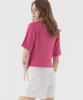 PIANER See-Through Punched Boucle Short Sleeve Knit (Pink)