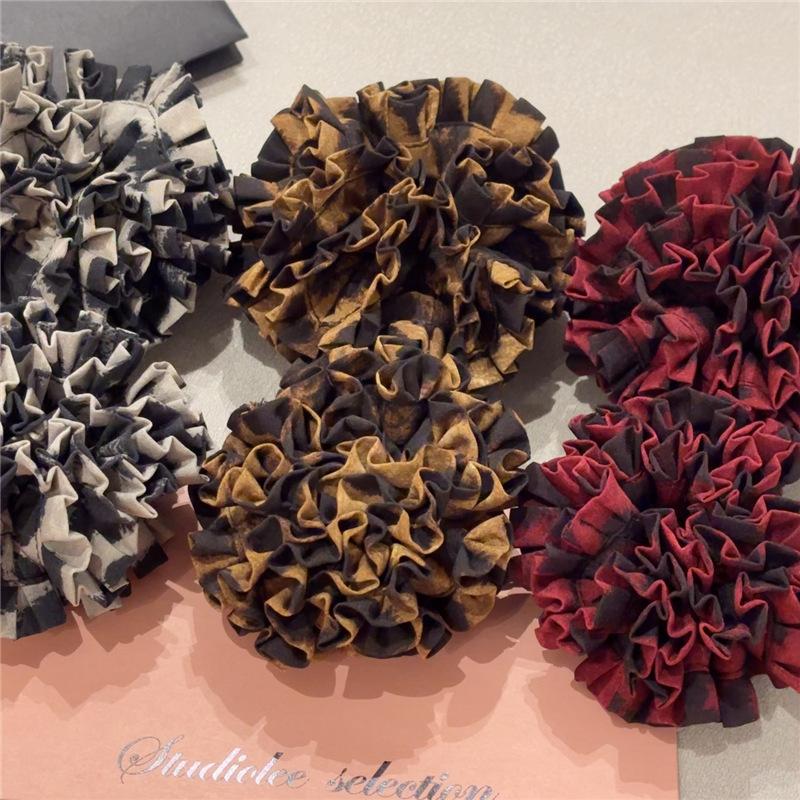 Premium Sense Elegant Retro Style Leopard Print Heavy Industry Hair Band Headband Hair Accessories Headflower Ponytail Rubber Band Hair Rope Women