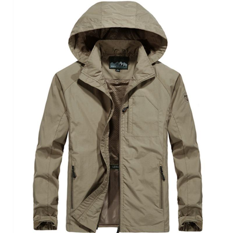 

Мужская куртка весна-осень однослойная тонкая четырехсезонная дышащая куртка ветрозащитный и водонепроницаемый альпинистский костюм M хаки