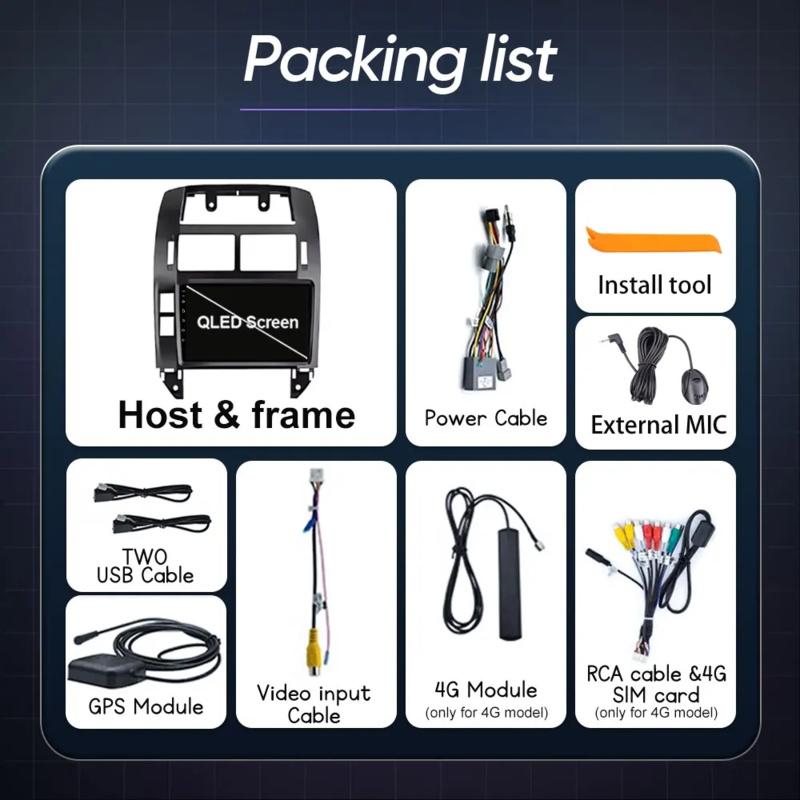 For Volkswagen VW Polo MK4 6Q 9N 9N3 2004 - 2009 Car Radio Android Auto Multimedia Video Player GPS Carplay QLED Screen Stereo