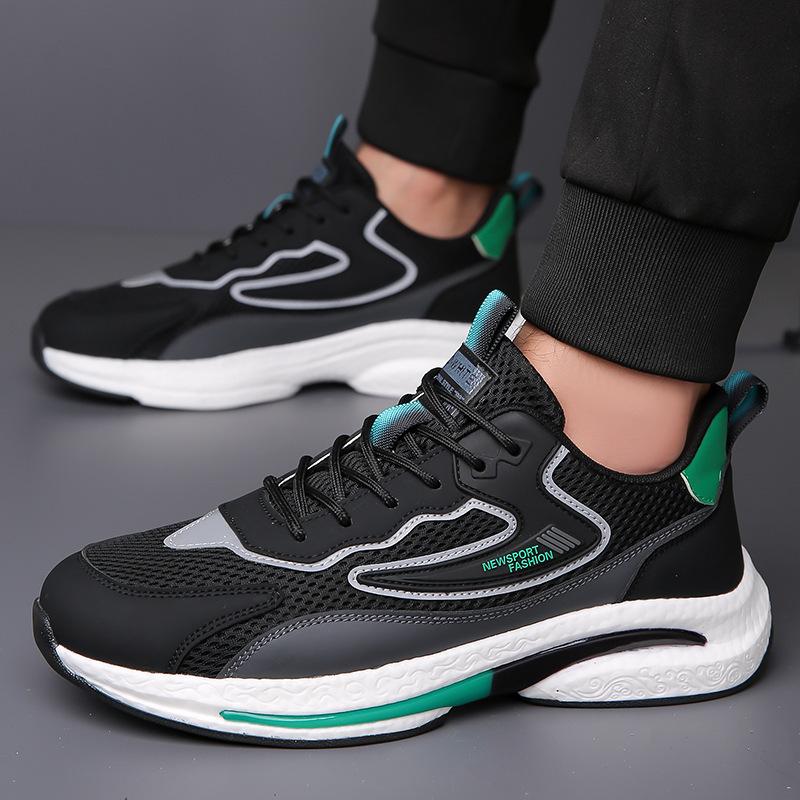 2025 Men's Shoes Casual Mesh Sports Shoes Summer New Non-slip Shock Absorption Men's Lightweight Running Shoes Breathable One Piece