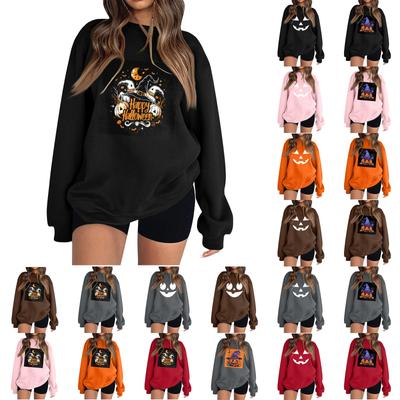 Women's Fashion Long Sleeve Printed Round Neck Pullover Top Sweatshirt