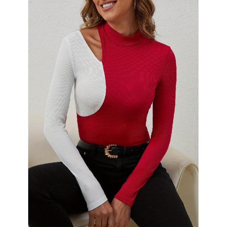 

Elegant Sexy Women Long Sleeve Shirt Top Versatile Business Commuter Daily Comfort Spring Autumn New XXL вина червоного кольору
