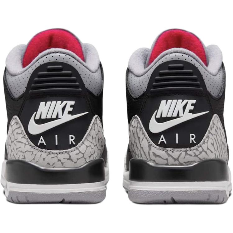 Novo Jordan Air Jordan 3 Amortecimento Anti-Impacto Cano Médio Sapatos de Basquetebol Infantil Preto Adolescentes DM0967-010