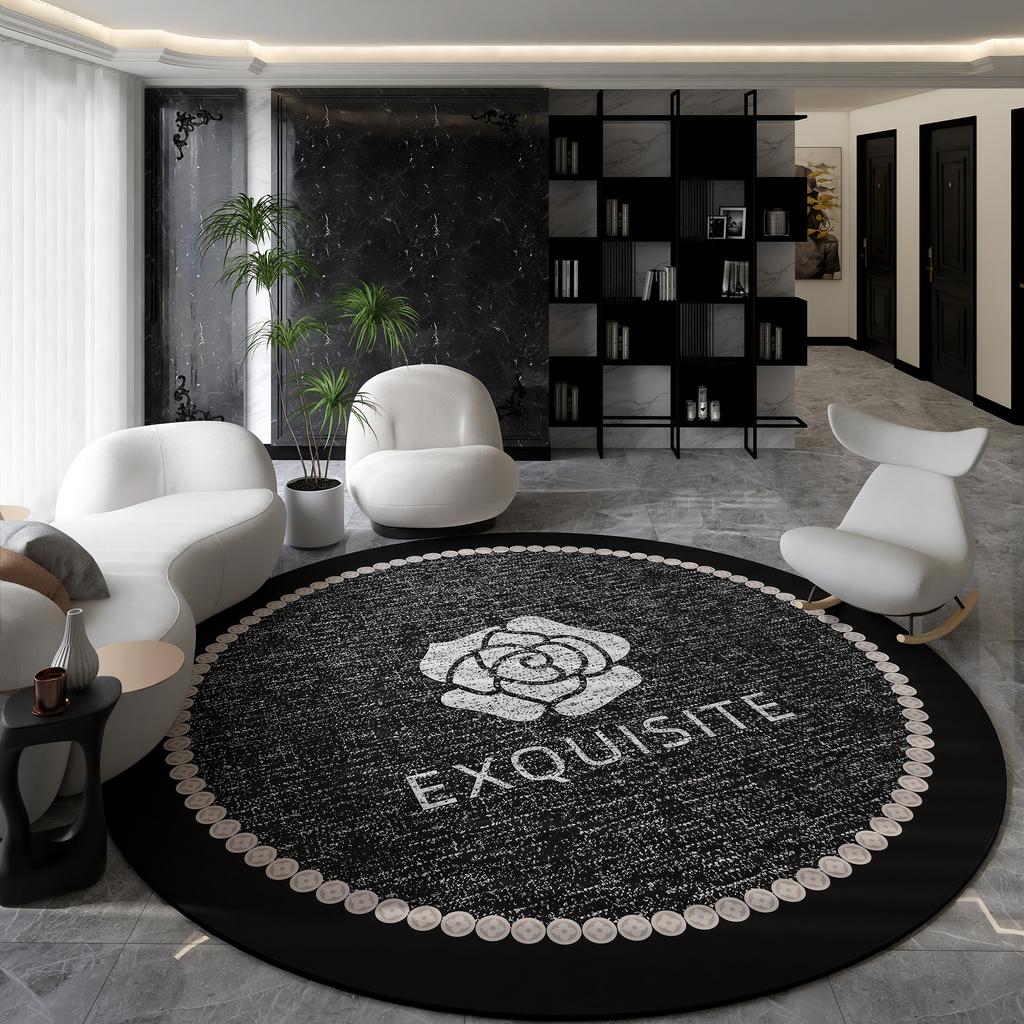 Nordic Style Living Room Decoration Round Carpet Light Luxury Rugs for Bedroom Thicken Plush Floor Mat Fluffy Soft Cloakroom Rug