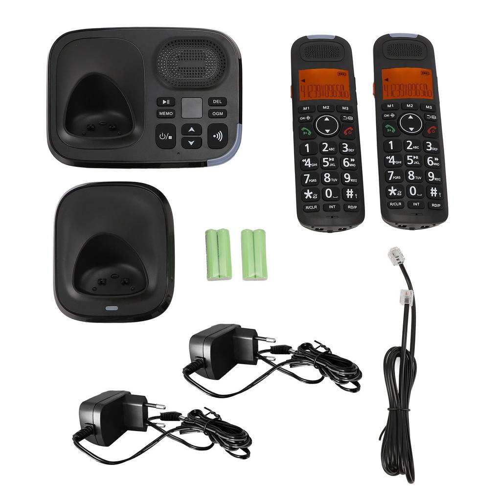 Expandable Cordless Phone with Answering System Backlit Display Alarm Clock Caller ID Big Keys Wirel