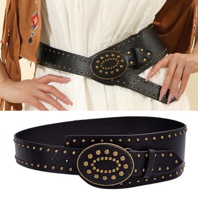 Waist Belt Studded Buckle Punk Chain Costume Belt for Wrap Dress Waist Belt for Suit Skirt Jeans Jewelry
