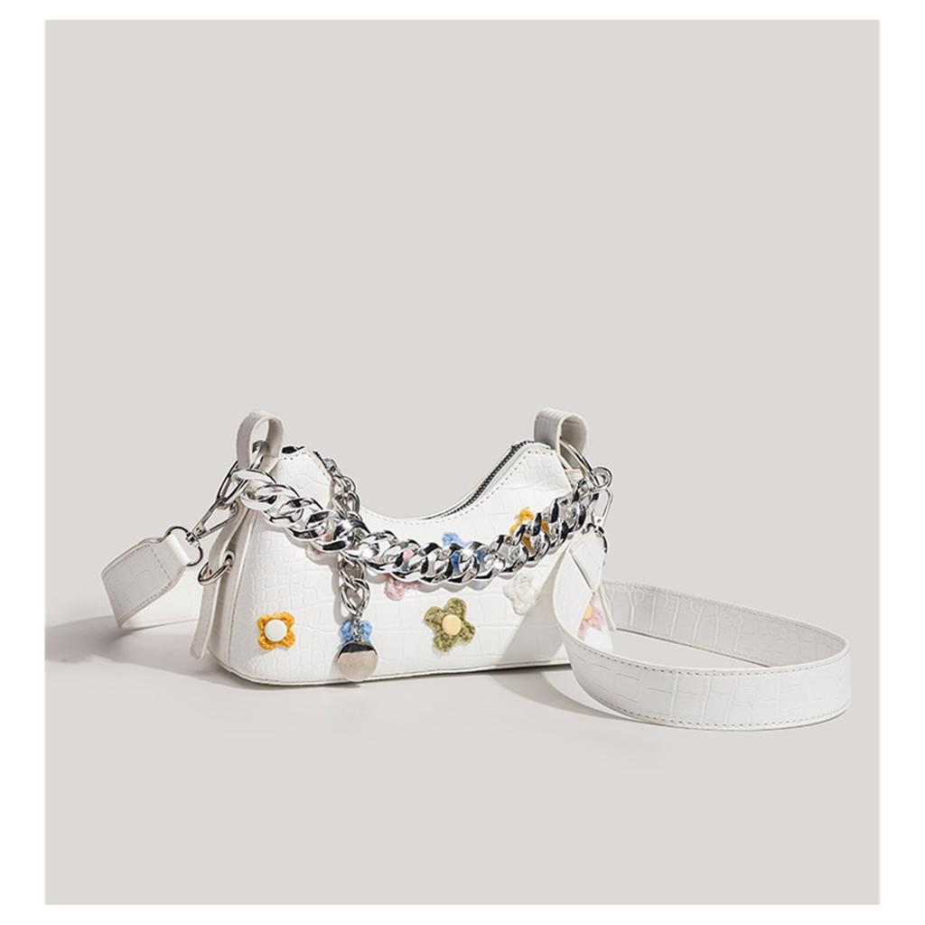 Flower Baguette Bag, High-end Texture, Niche Underarm Messenger Bag For Women