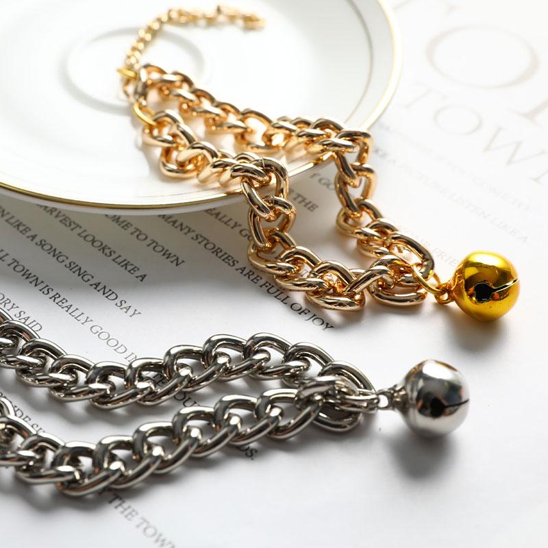 Hunde Training Halsband Katze Haustiere Cuban Link Dicke Kette Halskette Gold 6/8/10 Zoll