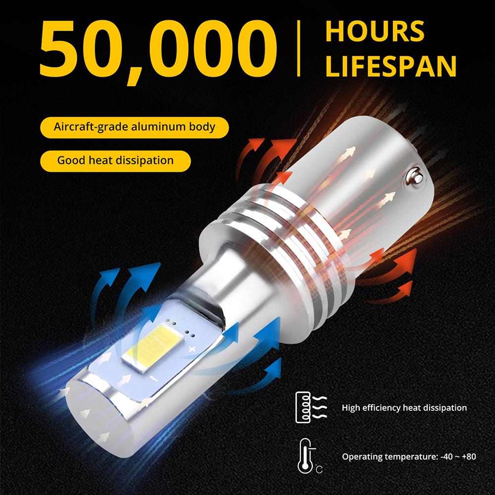 Signallampa 1156 Ba15s P21w Bau15s Py21w LED-lampor CSP 3570 SMD 1157 Bay15d P21/5w Bil Blinkers Bromslampa DC 12v