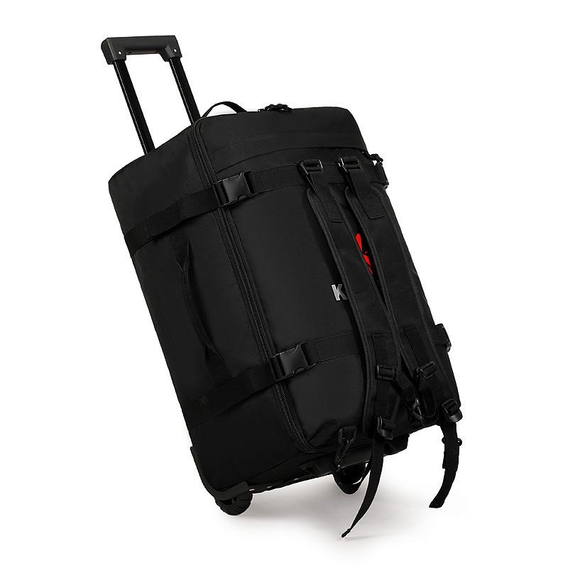 

Дорожная сумка на колесах Многофункциональный мужской компрессионный рюкзак Невидимая ручка Бизнес-рюкзак для поездок Водонепроницаемая дорожная сумка большой вместимости чёрный