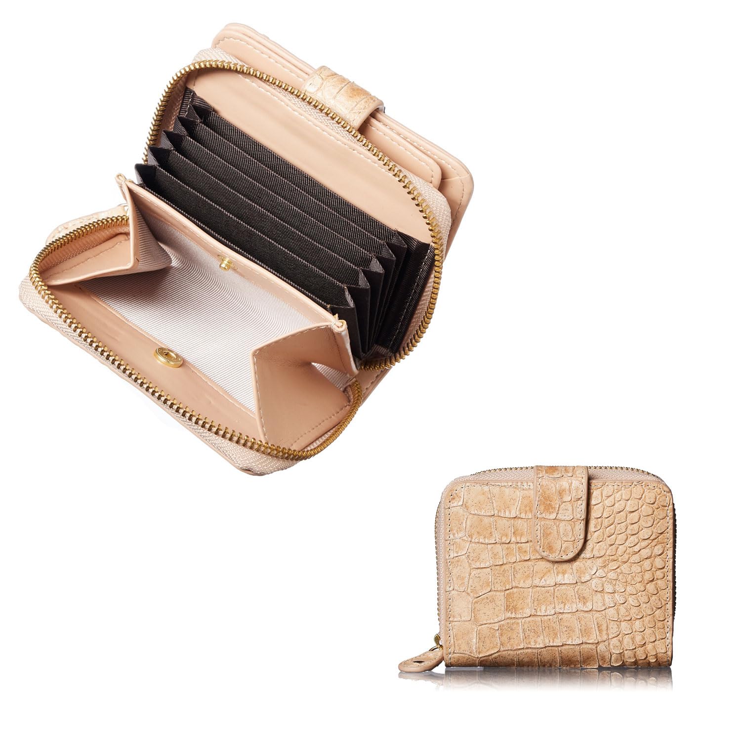 

FRANCK ROSSINI cowhide SPICE Featured in anan looks like a mini but a long wallet Beautiful glitter bifold wallet with easy card and coin Zipper A